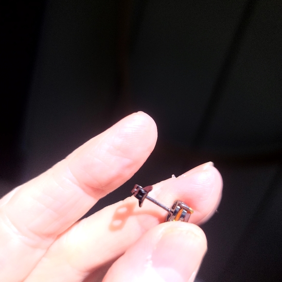 Citrine 2k sterling Rhodium & gold simply chic earrings - Picture 7 of 9